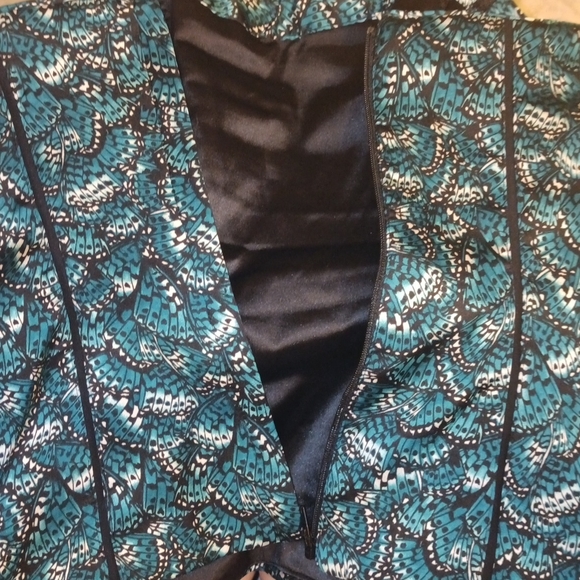 COPY - WHBM-EUC-TEAL&BLACK- BUTTERFLY.PRINT-BUSTIER/CORSET-SIZE:00 - Picture 9 of 9